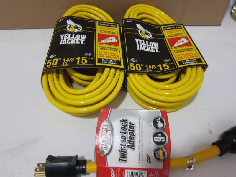 Heavy Duty Extension Cords and Twist-to-Lock Adapter
