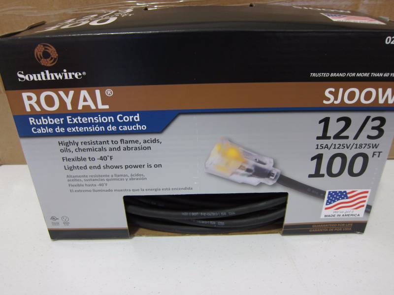 Heavy Duty SJOOW Extension Cord