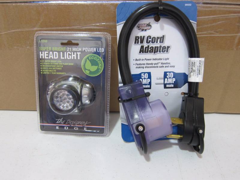 RV Power Adapter and LED Head Light