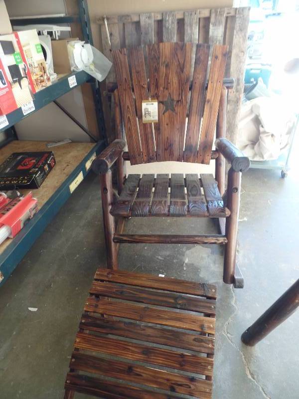 Log Style Rocker and Footstool