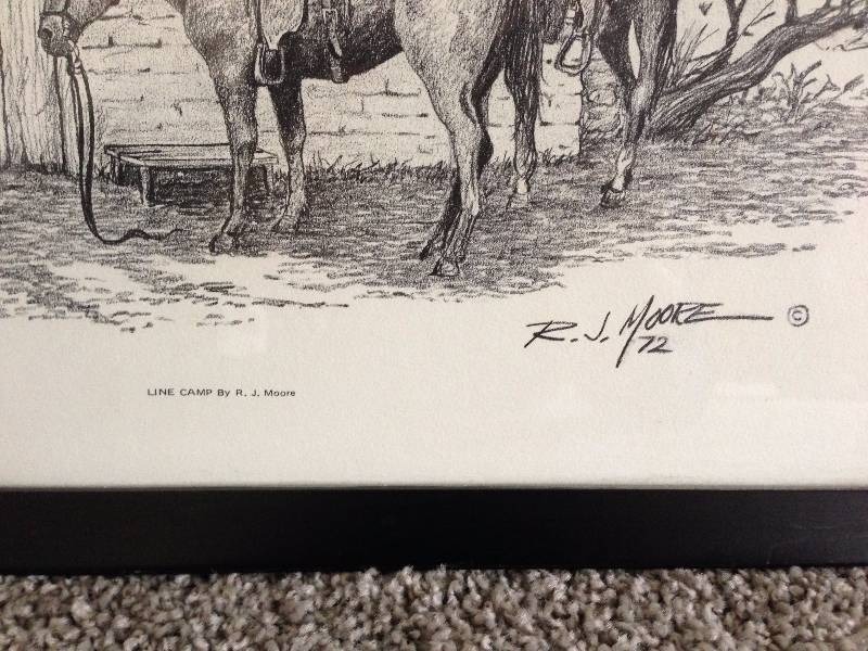 lot 5 image: Line Camp Sketch by R.J. Moore