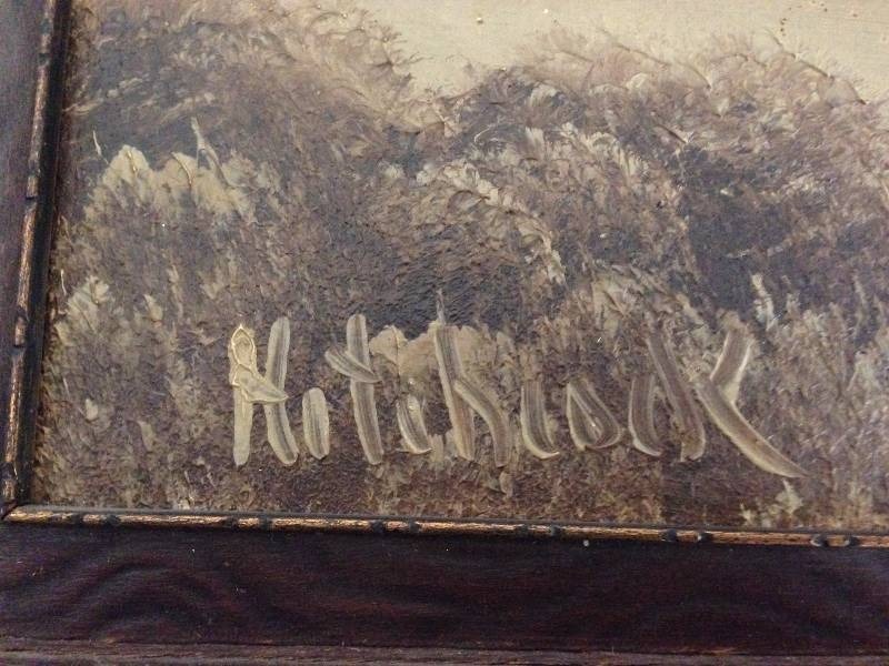 lot 8 image: Mountain Oil Painting