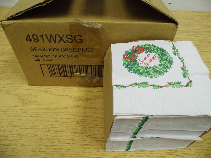 Seasons Greeetings - Wreath Cocktail Napkins