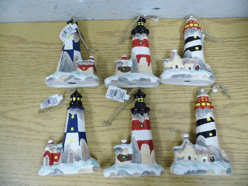 6 Lighthouse Ornaments