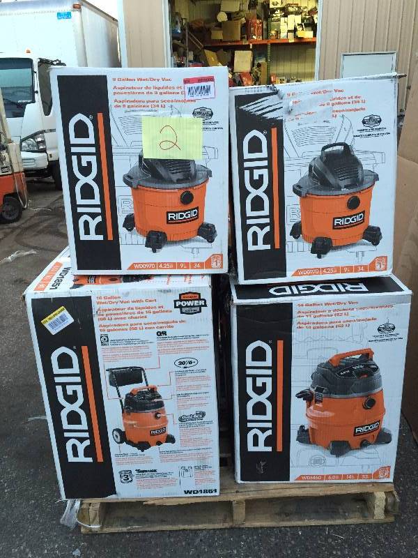 Lot of 7 Ridgid Vacuums valued at $700