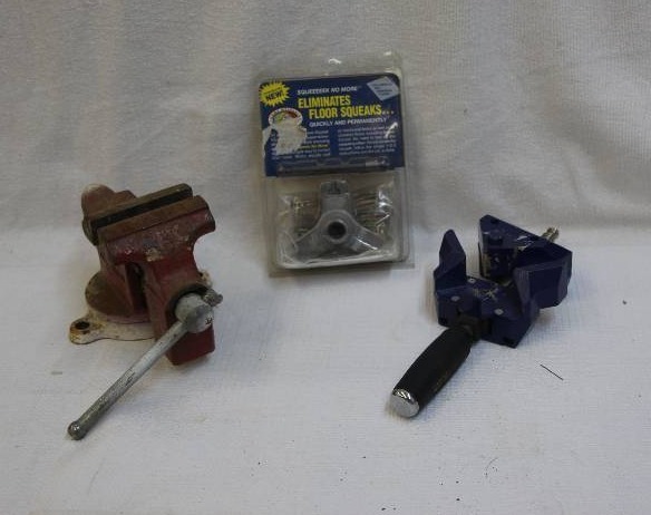 One small vise, one corner vise, and one tool to stop squeaks in floors