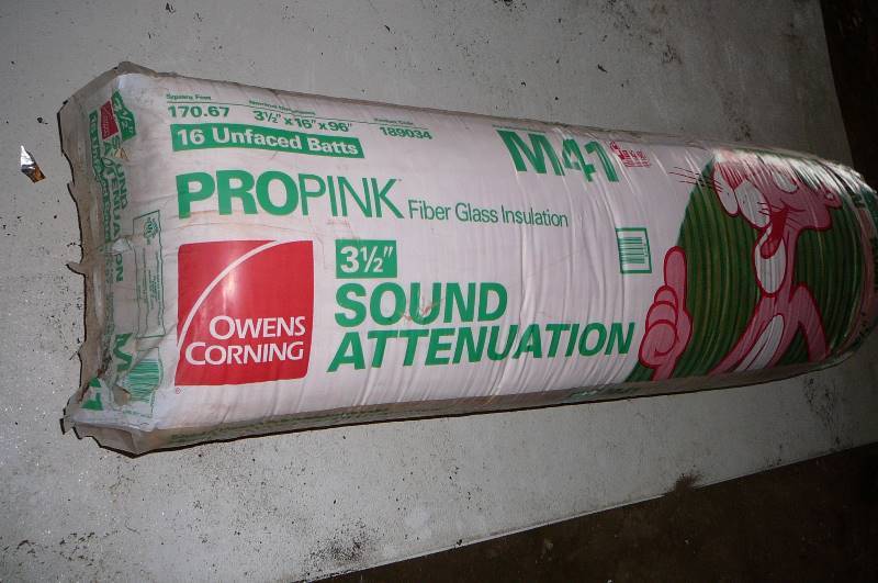 lot 45 image: 10 - 3 12 x 16 x 96 Propink Fiberglass Insulation Sound Attenuation 170.67 sq. Ft Coverage 16 Unfaced Batts
