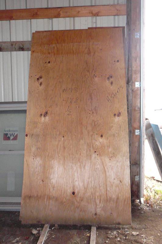 lot 73 image: 4 - 4x8 Plywood and Misc 1 Sheet painted white