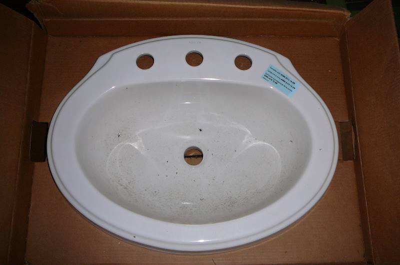lot 113 image: White Routed sink 2329