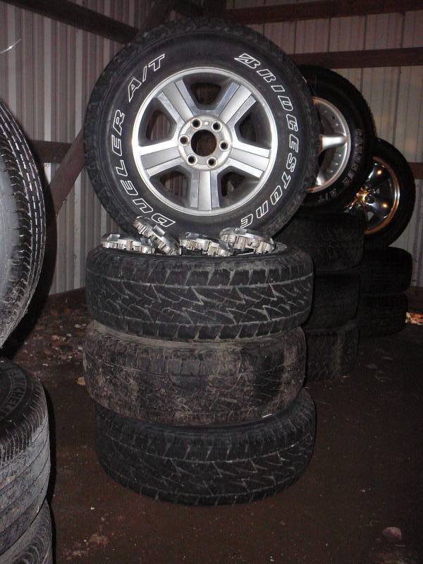 Tires  Bridgestone Dueler AT Mounted on 2006 Ford F150 4x4 Alum Rims Tires  40% Tread