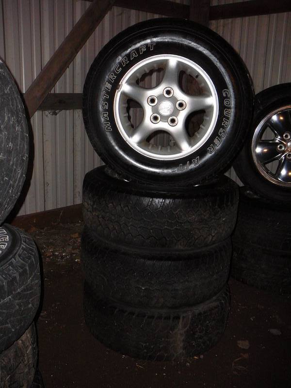Tires Master Craft Courser AT Mounted on 2008 Dodge Ram 4x4 Alum Rims Tire  50% Tread
