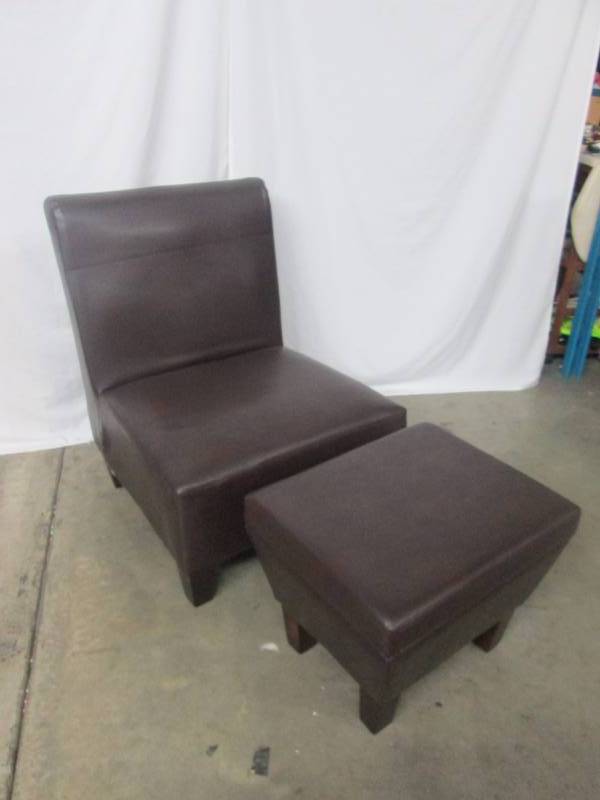 Alcove Accent Chair with Storage Ottoman