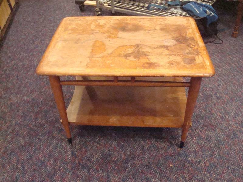 Sold Wood End Table, Needs Rehab