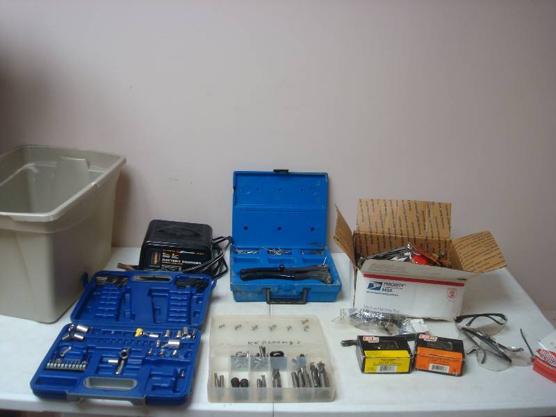 Bin Filled With Mixed Tools And Hardware