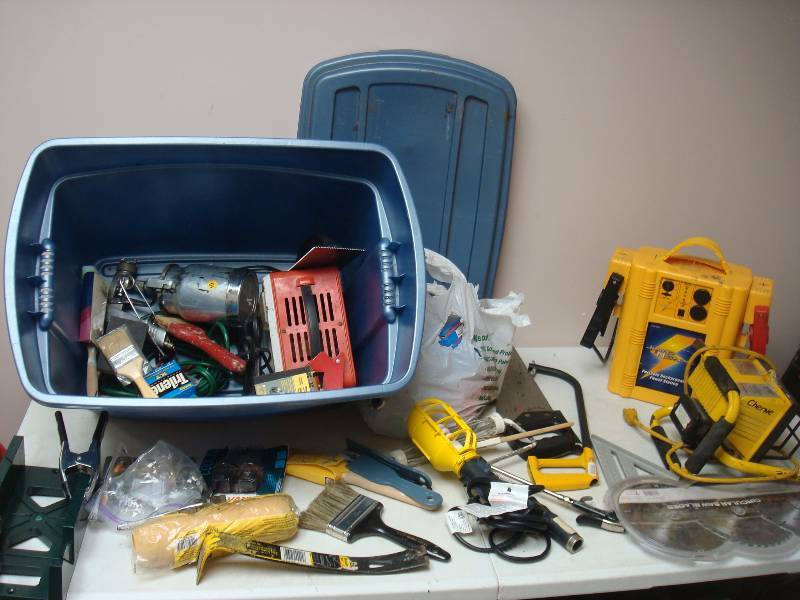 Bin Filled With Different Tools