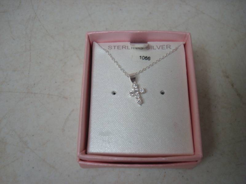 Sterling Silver Chain And CZ Cross