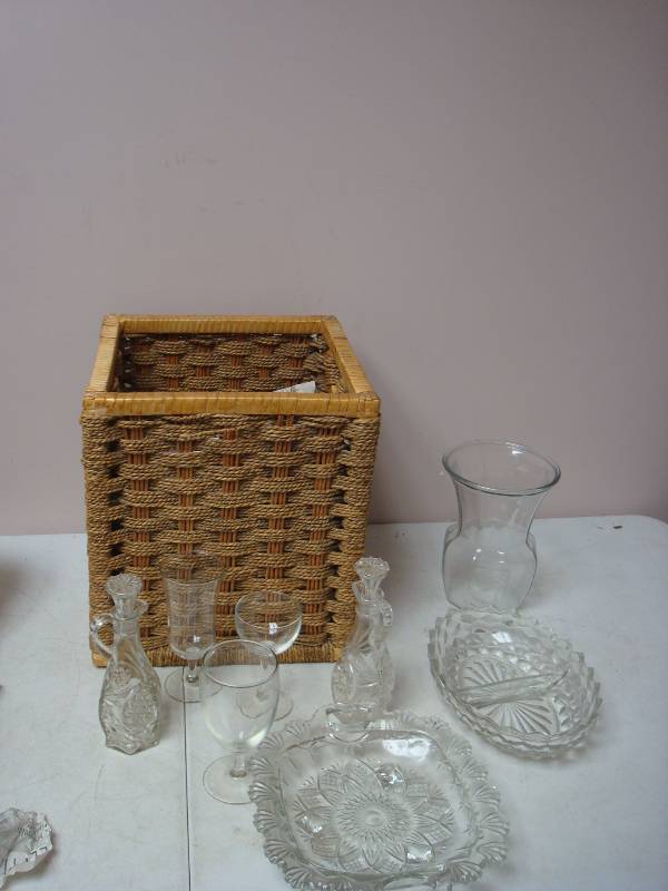 Basket With Some Glass, Might Be Crysta