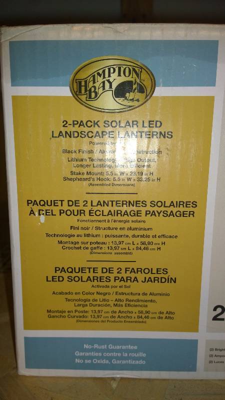 lot 2 image: Hampton Bay 2-Pack Solar LED Landscape Lanterns