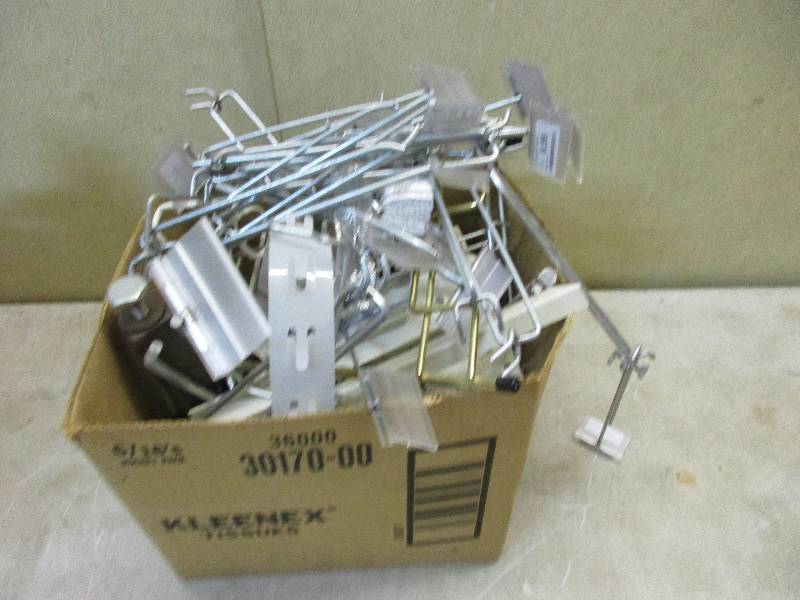 Pegboard hooks and shelf brackets