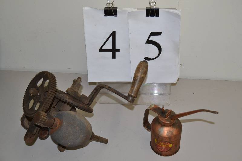 lot 45 image: grinding wheel & oil can
