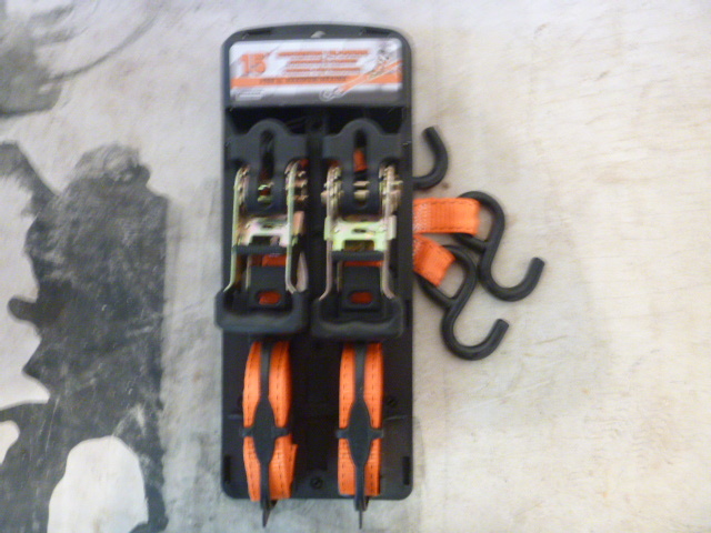 Pack of 2 Erickson Blaze Orange Ratchet Tie Downs with J Hooks