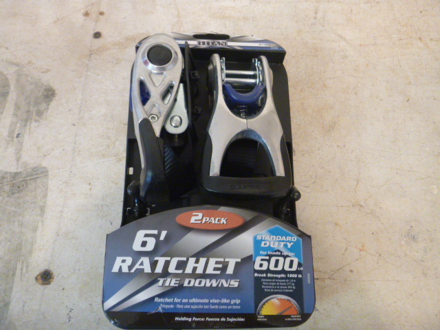 Pack of 2 Highland Titan Ratchet Tie Downs with J Hooks