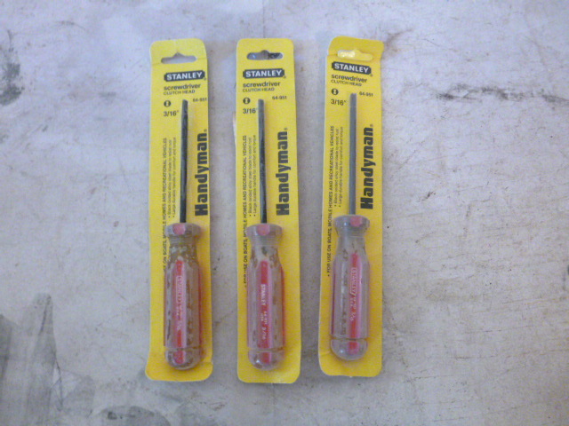 3 Stanley Clutch Head Screwdrivers