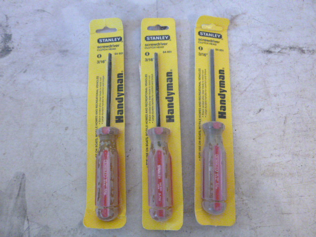 3 Stanley Clutch Head Screwdrivers