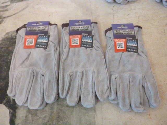 3 Pair of AMG Leather Work Gloves