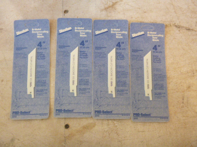 4 Disston Bi-Metal Reciprocating Saw Blades