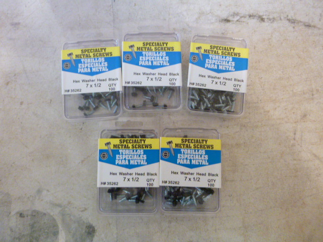 5 Packs of Black Head Hex Screws