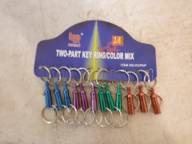 12 BR Tools Two Part Color Key Rings