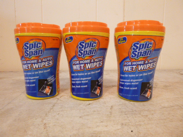 3 Containers of Spic and Span Wet Wipes