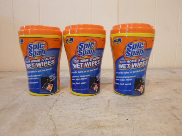 3 Containers of Spic and Span Wet Wipes