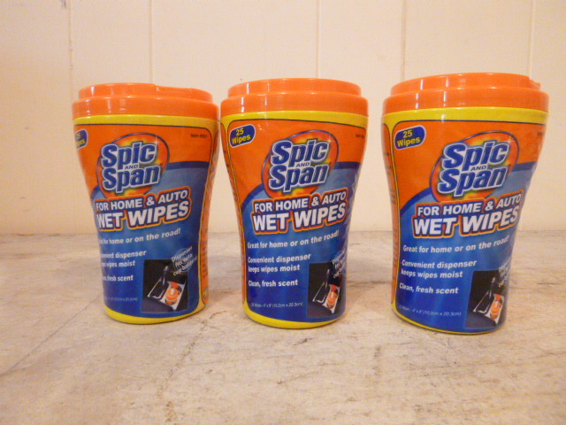 3 Containers of Spic and Span Wet Wipes