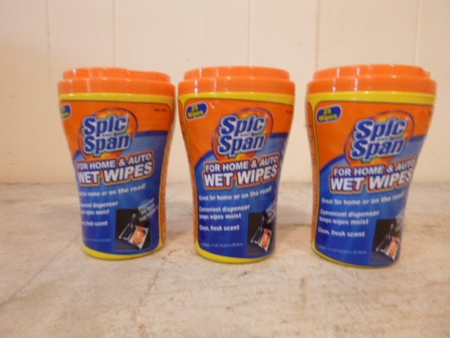 3 Containers of Spic and Span Wet Wipes
