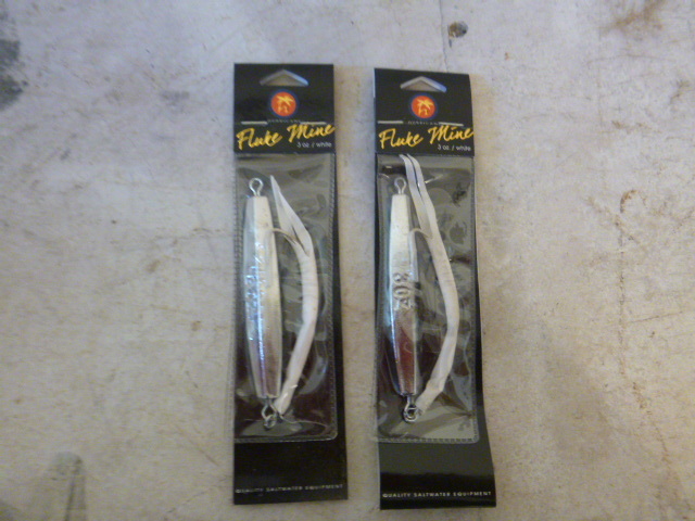 2 Hurricane Fluke Mine White Lures