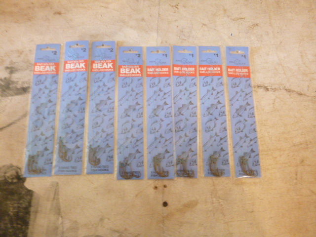 8 Packs of Jero Tackle Hand Tied Snelled Bait Holder Hooks