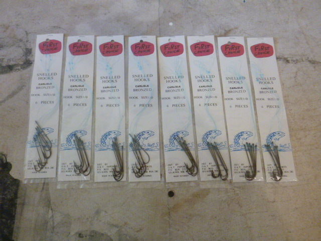 8 Packs of First Choice Snelled Hooks