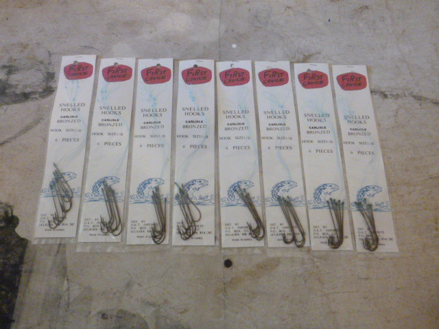8 Packs of First Choice Snelled Hooks