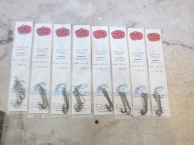 8 Packs of First Choice Snelled Hooks