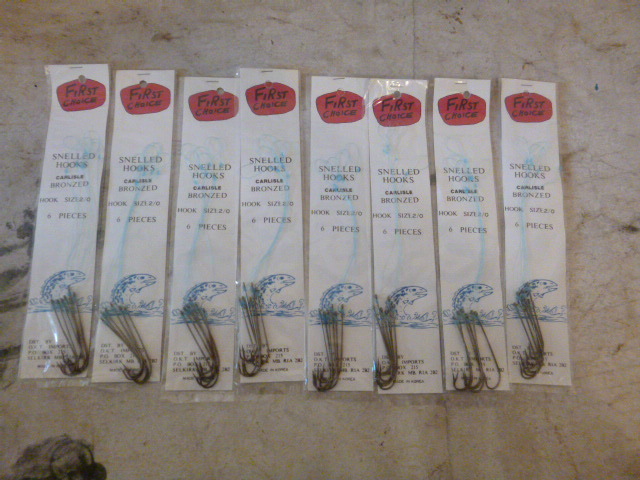 8 Packs of First Choice Snelled Hooks