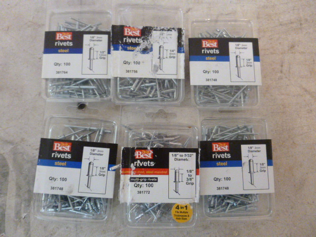6 Packs of Steel Rivets