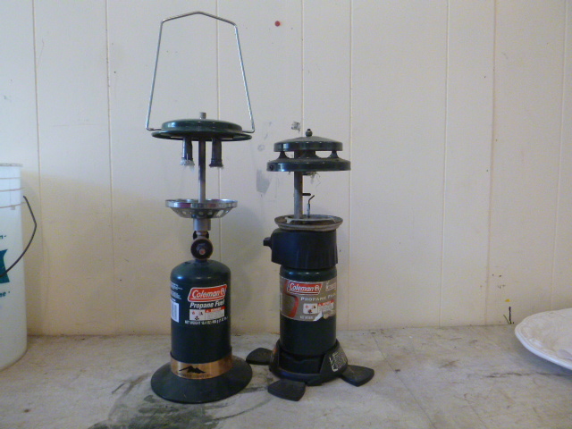 2 Coleman Double Mantle Propane Lanterns