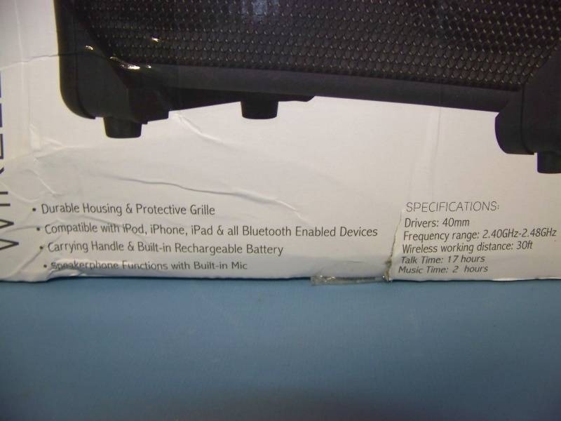 lot 31 image: Vivitar, Infinite, Wireless Boom Box Speaker with Bluetooth technology - BRAND NEW
