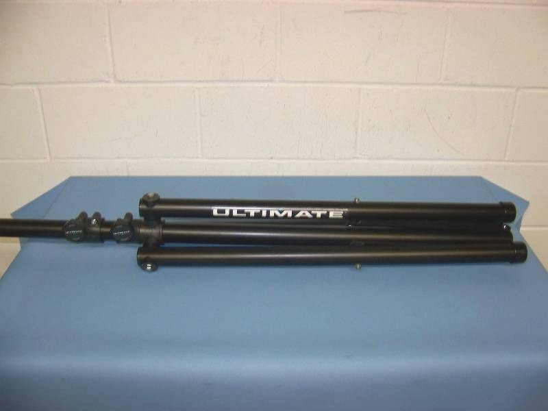 lot 65 image: Ultimate, Telescoping, Tripod Base, Speaker  Light Stand in Carrying Bag