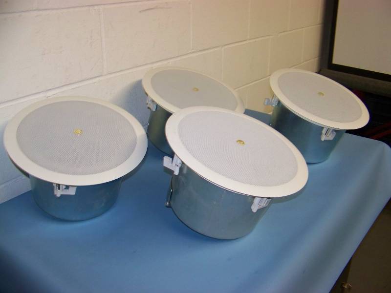lot 69 image: (4) Atlas Sound, In-Ceiling  Ceiling, 6, Recessed Speakers  Loudspeakers