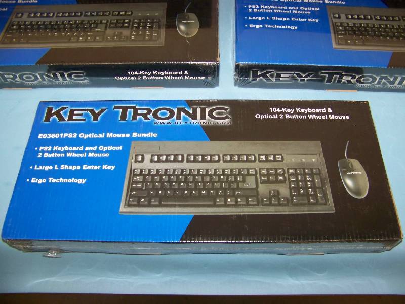 lot 82 image: (5) Key Tronic, 104-Key Keyboard and Optical, 2-Button Mouse Packages - BRAND NEW