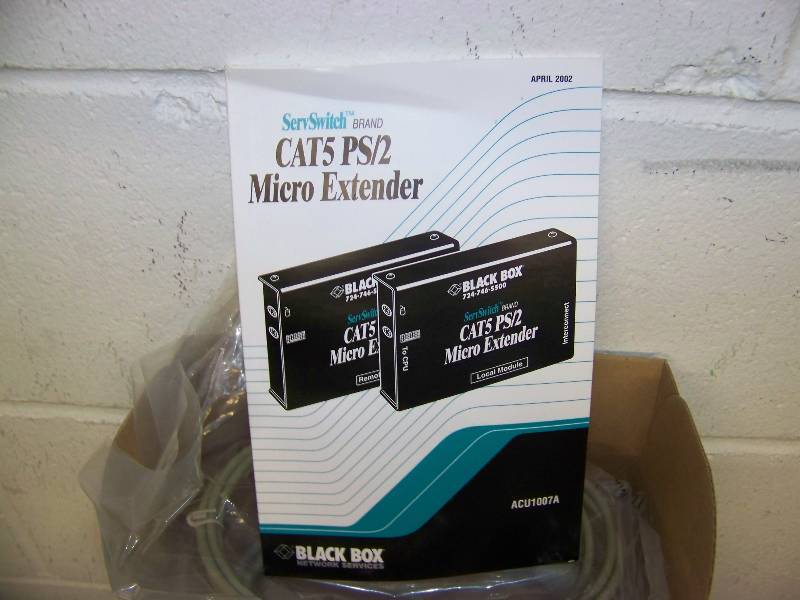 lot 100 image: (5) Black Box, Cat5  PS2 Micro Keyboard and Mouse Extenders - BRAND NEW