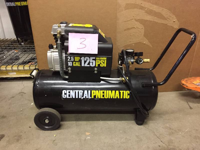 Central Pneumatic 10 Gal Compressor Tested Works